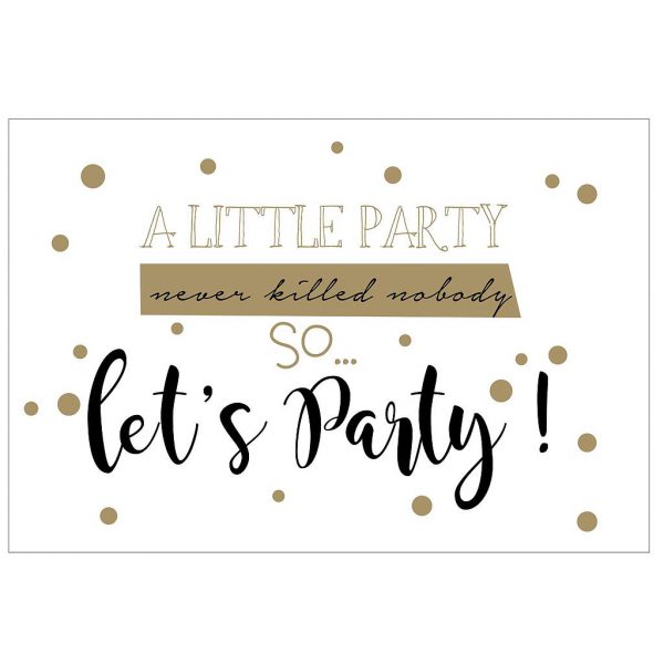 Uitnodigingskaartjes 5 stuks met enveloppe - Party